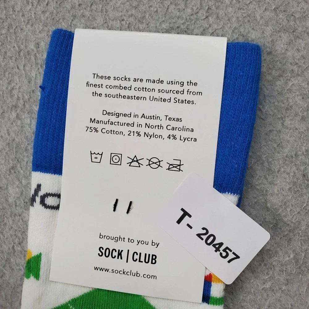 Sock Club Men Socks OS Blue Google Geometric Diamond 2 Pairs NWT